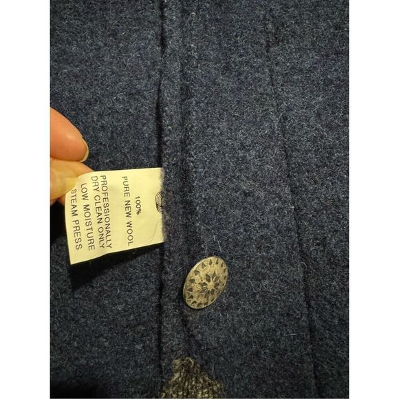 L.L Bean 100% New wool blue button front sweater coat M - Picture 4 of 11
